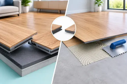 5G Click Versus Adhesive Flooring Compared